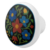 Metis Beadwork Floral Native Art Keramische Knop (Rechts)