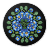 Metis Beadwork Native Forget-Me-Nots keramische kn Keramische Knop (Voorkant)