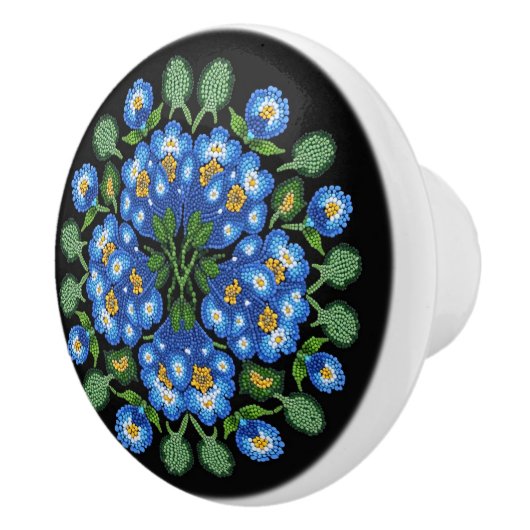 Metis Beadwork Native Forget-Me-Nots keramische kn Keramische Knop (Rechts)