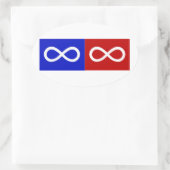 Métis Blauw & Rode Vlag Ovale Sticker (Tas)