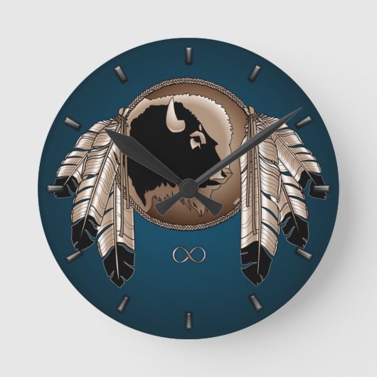 Metis Clock First Nation Spirit Buffalo Wall klok (Voorkant)