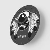 Metis Clock First Nation Spirit Buffalo Wall klok (Hoek)