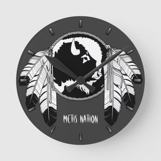 Metis Clock First Nation Spirit Buffalo Wall klok (Voorkant)