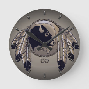 Metis Clock First Nation Spirit Buffalo Wall klok