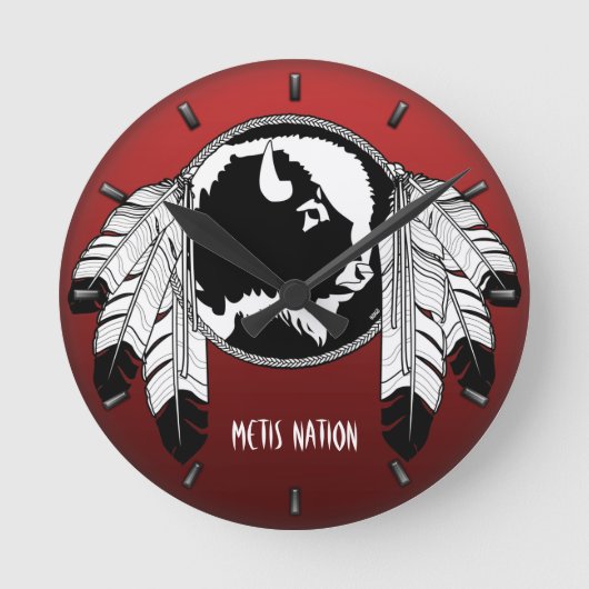 Metis Clock First Nation Spirit Buffalo Wall klok (Voorkant)
