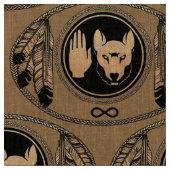 Metis Fabric Metis Flag Fabric Native Wolf Fabric Stof (Close Up)