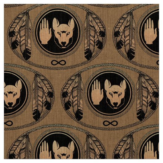 Metis Fabric Metis Flag Fabric Native Wolf Fabric Stof (Swatch)