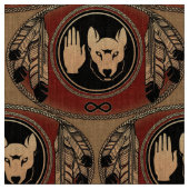 Metis Fabric Metis Flag Fabric Native Wolf Fabric Stof (Close Up)