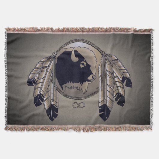 Metis First Nation Blanket Spirit Animals Thun Deken (Voorkant)