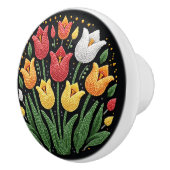 Metis First Nations Beadwork Tulpen Keramische Kno Knop (Rechts)