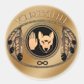 Metis Flag Art Stickers First Nations Wolf Gifts (Voorkant)