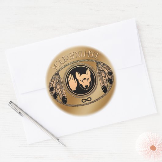 Metis Flag Art Stickers First Nations Wolf Gifts (Envelop)