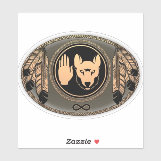 Metis Flag Art Stickers First Nations Wolf Gifts (Vel)