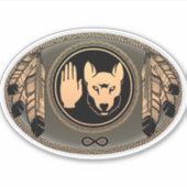 Metis Flag Art Stickers First Nations Wolf Gifts (Voorkant)