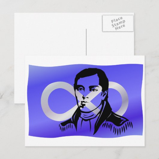 Metis Flag Briefkaarten First Metis Leader Postard (Voorkant / Achterkant)