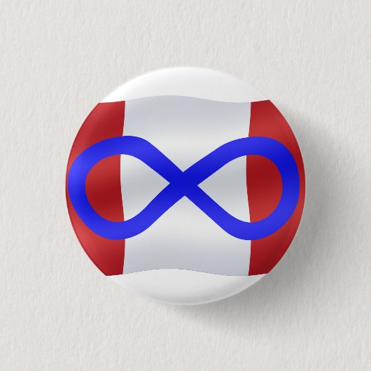 Metis Flag Button Native Art Metis Flag Button (Voorkant)