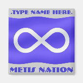 Metis Flag Fridge Magnet Personalized Metis Magnet (Voorkant)