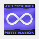 Metis Flag Fridge Magnet Personalized Metis Magnet (Voorkant)