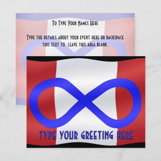 Metis Flag Invitations Custom Metis Canada Kaart (Voorkant / Achterkant)