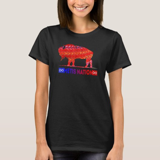 Metis Flag Metis Nation Buffalo Metis Sash Tee T-shirt (Voorkant)