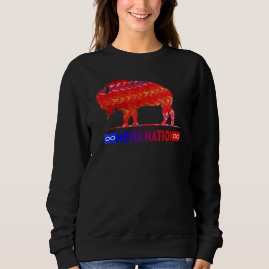 Metis Flag Metis Nation Buffalo Metis Sash  Tee Trui (Voorkant)