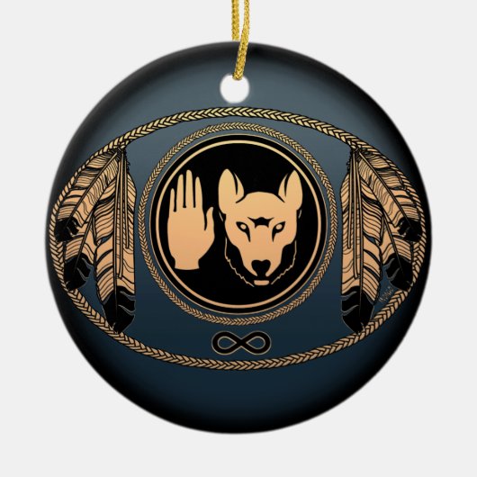 Metis Flag Ornament Personalized Tribal Decoration (Voorkant)