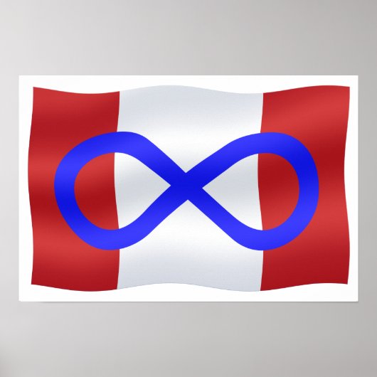 Metis Flag Poster Metis Canada Flag Souvenir Print (Voorkant)