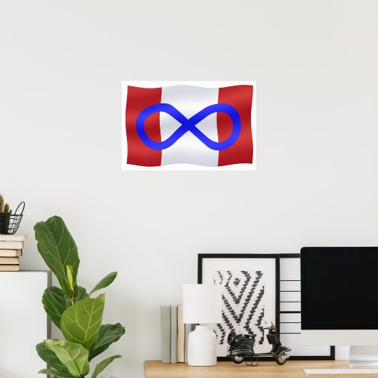 Metis Flag Poster Metis Canada Flag Souvenir Print (Thuiskantoor)