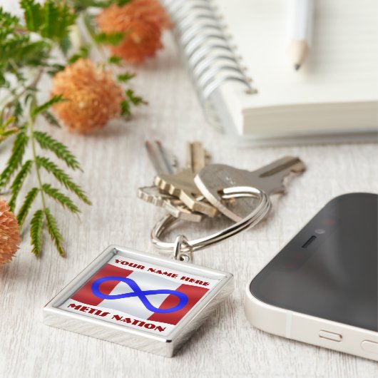 Metis Flag Sleutelhanger Personalized Metis Sleute (Zijkant)