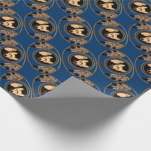 Metis Flag Wrapping Paper First Nations Wolf Paper Cadeaupapier (Hoek)