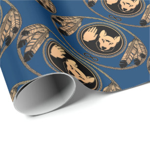 Metis Flag Wrapping Paper First Nations Wolf Paper Cadeaupapier