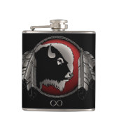Metis Flask Custom Spirit Buffalo Metis Art Fles Heupfles (Voorkant)