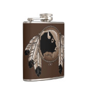 Metis Flask Custom Spirit Buffalo Metis Art Fles Heupfles (Rechts)