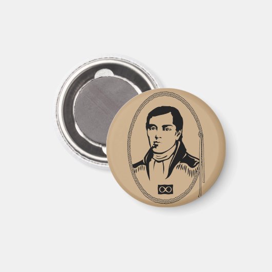 Metis Fridge Magnet Metis Hero Cuthbert Grant Gift (Voorkant / Achterkant)