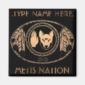 Metis Fridge Magnet Personalized Metis Flag Magnet (Voorkant)