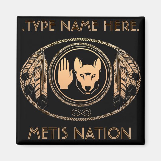 Metis Fridge Magnet Personalized Metis Flag Magnet (Voorkant)