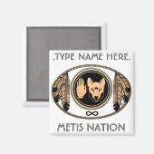 Metis Fridge Magnet Personalized Metis Flag Magnet (Voorkant / Achterkant)