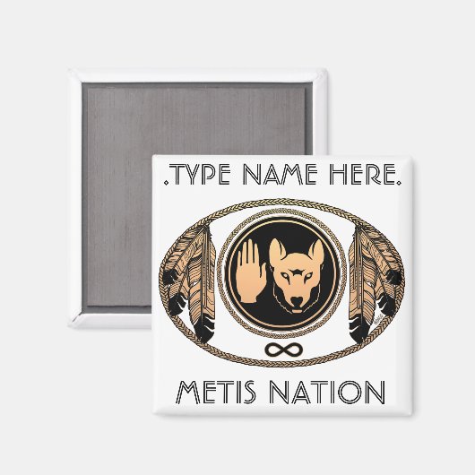Metis Fridge Magnet Personalized Metis Flag Magnet (Voorkant / Achterkant)