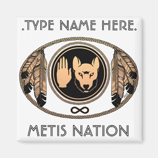 Metis Fridge Magnet Personalized Metis Flag Magnet (Voorkant)
