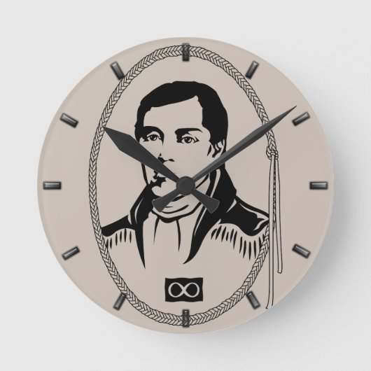 Metis Hero Clock Metis Leader Cuthbert Grant Clock Ronde Klok (Voorkant)