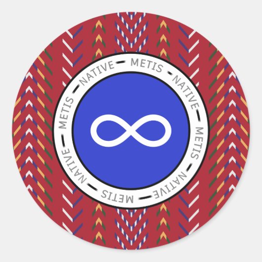 Métis inheemse ronde sticker (Voorkant)