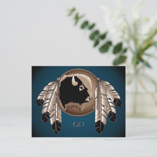 Metis Nation Briefkaarten Buffalo Native Art Cards (Staand voorkant)