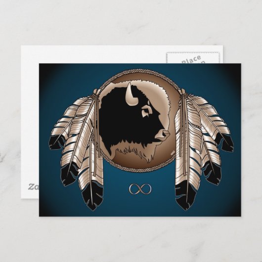 Metis Nation Briefkaarten Buffalo Native Art Cards (Voorkant / Achterkant)