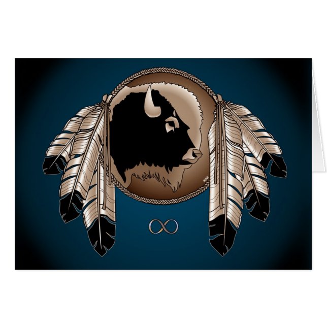 Metis Nation Card First Nations Wildlife Art Card (Voorkant Horizontaal)