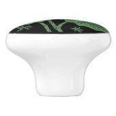 Metis Native Beadwork Bloemen Lotus Keramische Kno Keramische Knop (Zijkant)