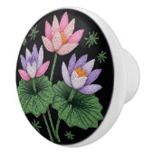 Metis Native Beadwork Bloemen Lotus Keramische Kno Keramische Knop (Rechts)