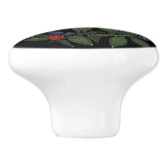 Metis Native Beadwork Hummingbird keramische knop (Zijkant)