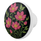 Metis Native Beadwork Kosmos Bloemen Keramische Kn Keramische Knop (Rechts)