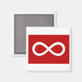 Métis Rode Vlag Magneet (Voorkant / Achterkant)