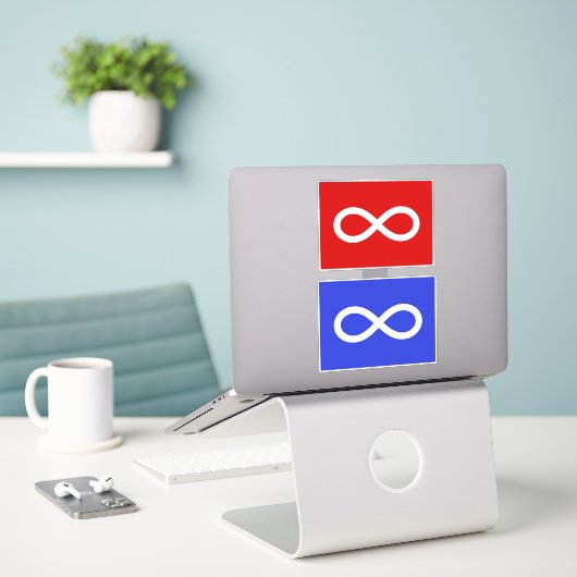 Metis vlag, Métis vlag Sticker (Laptop op bureau)
